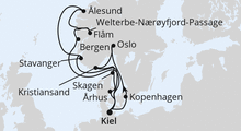 Route: Große Skandinavien-Reise ab Kiel mit AIDAnova