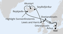 Route: Schottland & Island mit Sonnenfinsternis ab Kiel mit AIDAbella