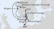 Route: Große Skandinavien-Reise ab Kiel mit AIDAnova