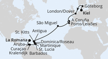 Route: Von Kiel in die Dominikanischen Republik mit AIDAbella