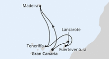 Route: Kanaren & Madeira ab Gran Canaria mit AIDAcosma