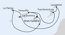 Route: Kanaren mit La Gomera mit AIDAblu