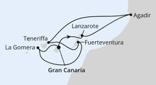 Route: Kanaren & Marokko mit AIDAbella