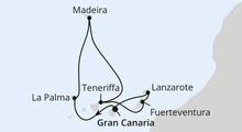 Route: Kanaren & Madeira ab Gran Canaria mit AIDAprima