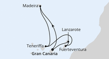 Route: Kanaren & Madeira ab Gran Canaria mit AIDAprima