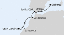 Route: Kanaren, Marokko & Andalusien ab Gran Canaria 2 mit AIDAblu