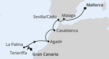 Route: Kanaren, Marokko & Andalusien 2 mit AIDAbella