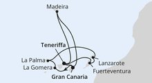 Route: Kanarische Inselwelt & Madeira im Advent mit AIDAbella