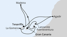 Route: Kanaren, Madeira & Marokko im Advent mit AIDAbella