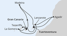 Route: Kanaren, Madeira & Marokko mit AIDAblu