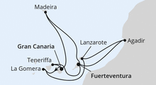 Route: Kanaren, Madeira & Marokko mit AIDAblu