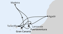 Route: Kanaren, Madeira & Marokko mit AIDAbella