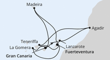 Route: Kanaren, Madeira & Marokko mit AIDAbella