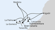 Route: Kanaren, Madeira & Marokko mit AIDAbella