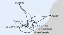 Route: Große Kanaren-Reise mit Madeira & Marokko mit AIDAbella