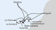 Route: Große Kanaren-Reise mit Madeira & Marokko mit AIDAbella