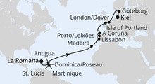 Route: Von der Dominikanischen Republik nach Kiel 3 mit AIDAbella