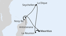 Route: Mauritius, Seychellen & Madagaskar 1 mit AIDAstella