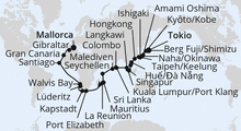 Route: Weltenbummler von Tokio nach Mallorca mit AIDAstella