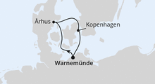 Route: Kurzreise nach Dänemark ab Warnemünde mit AIDAmar