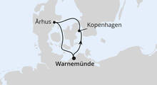 Route: Kurzreise nach Dänemark ab Warnemünde mit AIDAmar