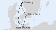 Route: Kurzreise nach Göteborg & Kopenhagen ab Warnemünde mit AIDAmar