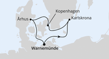 Route: Kurzreise nach Schweden & Dänemark ab Warnemünde mit AIDAdiva