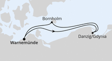 Route: Kurzreise nach Danzig & Bornholm ab Warnemünde mit AIDAdiva