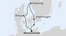 Route: Kurzreise Schweden & Dänemark 2 mit AIDAmar