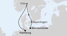 Route: Kurzreise nach Oslo & Kopenhagen ab Warnemünde mit AIDAluna