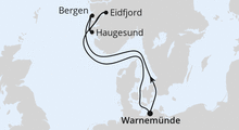 Route: Norwegen ab Warnemünde 2 mit AIDAdiva