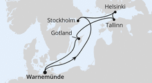 Route: Ostsee ab Warnemünde mit AIDAdiva