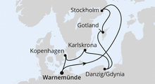 Route: Schweden, Polen & Dänemark ab Warnemünde mit AIDAdiva