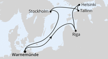 Route: Ostsee ab Warnemünde mit AIDAdiva