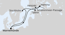 Route: Ostsee ab Warnemünde mit AIDAdiva