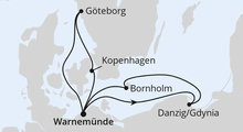 Route: Dänemark & Polen ab Warnemünde mit AIDAmar