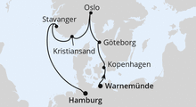 Route: Norwegen & Dänemark ab Warnemünde mit AIDAmar