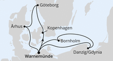 Route: Dänemark mit Danzig & Göteborg mit AIDAmar