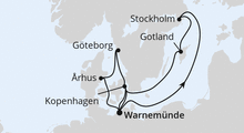 Route: Schweden & Dänemark ab Warnemünde 1 mit AIDAmar