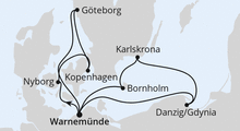 Route: Schweden & Dänemark mit Polen ab Warnemünde mit AIDAmar