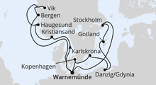 Route: Highlights der Nord- und Ostseeküste 1 mit AIDAdiva