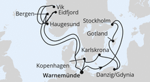 Route: Highlights der Nord- und Ostseeküste 1 mit AIDAdiva