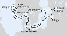 Route: Highlights der Nord- und Ostseeküste 2 mit AIDAdiva