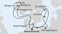 Route: Highlights der Nord- und Ostseeküste 1 mit AIDAdiva