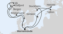 Route: Highlights der Nord- und Ostseeküste 2 mit AIDAdiva