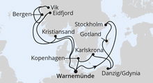 Route: Highlights der Nord- und Ostseeküste 1 mit AIDAdiva