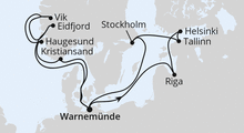 Route: Highlights der Nord- und Ostseeküste 2 mit AIDAdiva