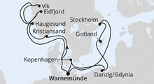 Route: Highlights der Nord- und Ostseeküste 1 mit AIDAdiva