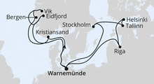 Route: Highlights der Nord- und Ostseeküste 2 mit AIDAdiva