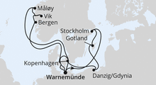 Route: Highlights der Nord- und Ostseeküste 1 mit AIDAdiva